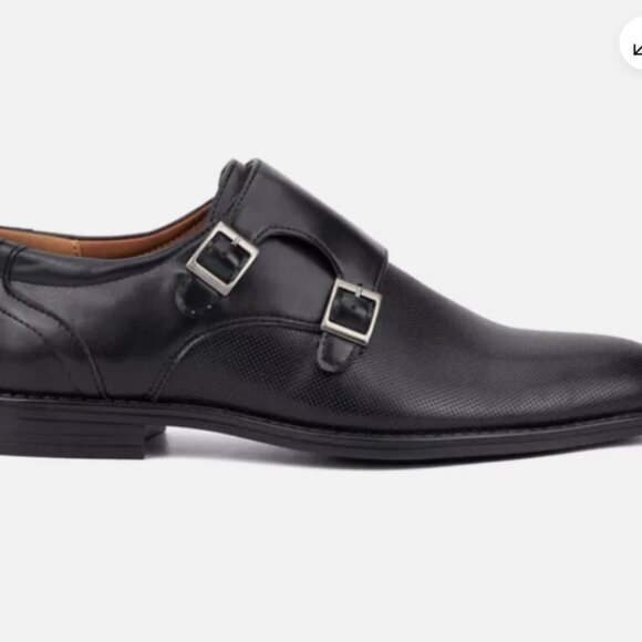 New York & Company Terry Men's Size 10.5 Double Monk Strap Dress Shoes Black New - Picture 8 of 14